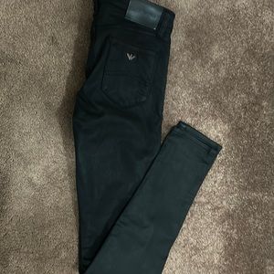 Emporio Armani black coated jeans size 26